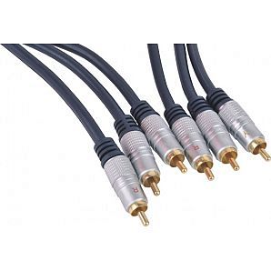 High Quality 3 RCA Male To Male Metal Plug